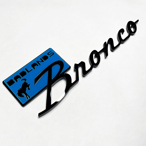Bronco Badlands Fender Abzeichen Heckklappe Emblem 3D Abzeichen Schwarz gegen Blau
