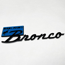 Bronco Badlands Fender Abzeichen Heckklappe Emblem 3D Abzeichen Schwarz gegen Blau
 4
