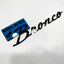 Bronco Badlands Fender Abzeichen Heckklappe Emblem 3D Abzeichen Schwarz gegen Blau
 7