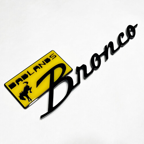 Bronco Badlands Fender Abzeichen Heckklappe Emblem 3D Abzeichen Schwarz gegen Gelb
