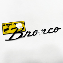 Bronco Badlands Fender Abzeichen Heckklappe Emblem 3D Abzeichen Schwarz gegen Gelb
 4
