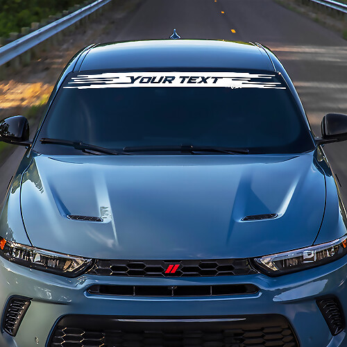 Benutzerdefinierte Beschriftung mit zerrissenen Kanten Windschutzscheiben Vinyl-Aufkleber für Dodge Hornet
