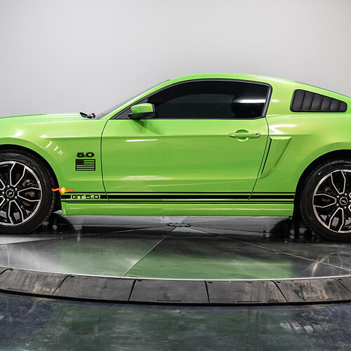 Rocker Panel 5.0 GT Stripe Kit mit US -Flagge Vinyl -Aufkleber für Ford Mustang
