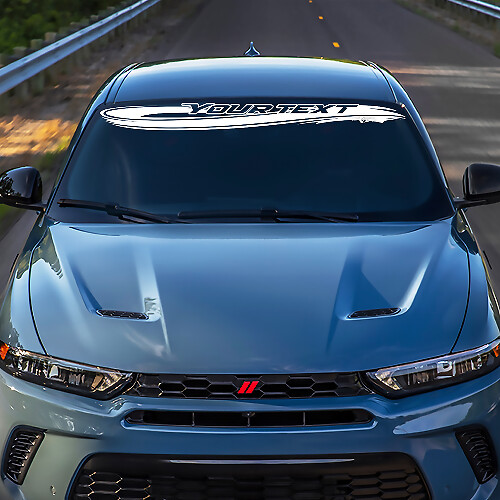 Custom Schriftzug Wellen-Stil Windschutzscheiben Vinylaufkleber für Dodge Hornet
