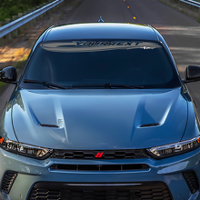 Custom Schriftzug Wellen-Stil Windschutzscheiben Vinylaufkleber für Dodge Hornet_2