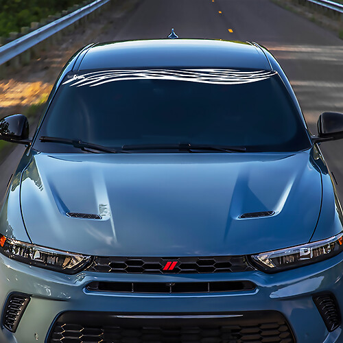 Wave Windshield Stripe Banner Aufkleber - benutzerdefinierte Vinylgrafik für Dodge Hornet
