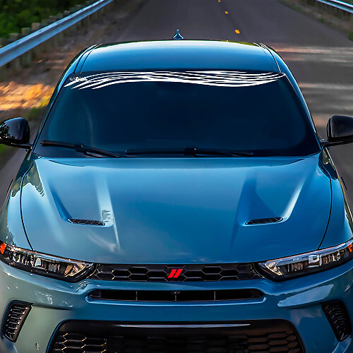 Wave Windshield Stripe Banner Aufkleber - benutzerdefinierte Vinylgrafik für Dodge Hornet
