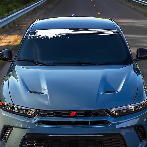 Blot Windschutzscheibe Streifen Banner Aufkleber - benutzerdefinierte Vinylgrafik für Dodge Hornet
