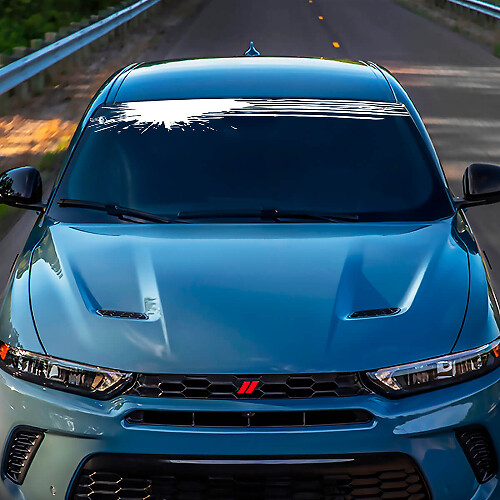 Blot Windschutzscheibe Streifen Banner Aufkleber - benutzerdefinierte Vinylgrafik für Dodge Hornet
