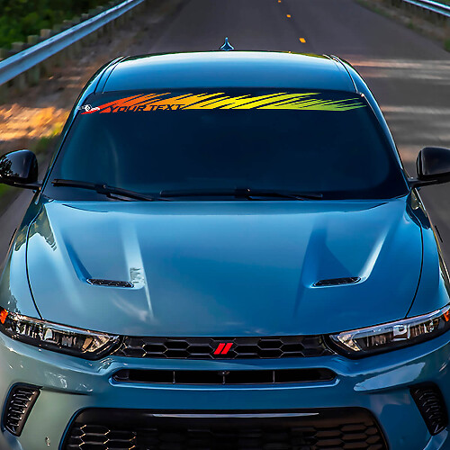Benutzerdefinierte Farbe Abgenutztes Windschutzscheiben-Banner Vinylaufkleber für Dodge Hornet