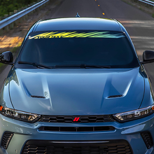 Benutzerdefinierte Farbe Abgenutztes Windschutzscheiben-Banner Vinylaufkleber für Dodge Hornet_3