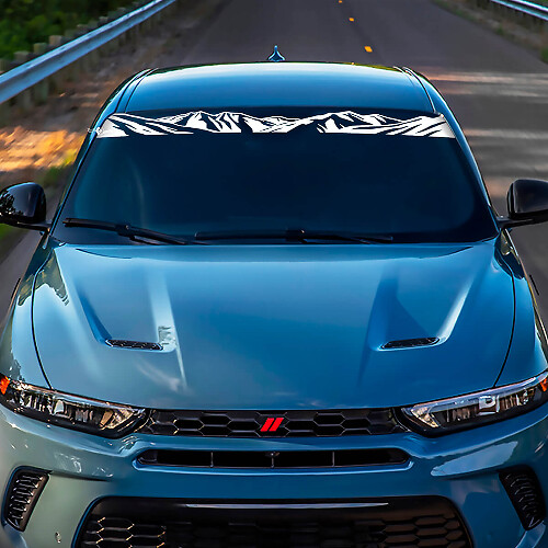 Windschutzscheibe Mountains Banner Aufkleber - benutzerdefinierte Vinylgrafik für Ausweichen von Hornet
