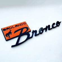 Bronco Badlands Fender Abzeichen Heckklappe Emblem 3D Abzeichen Schwarz gegen Blau 1
 3