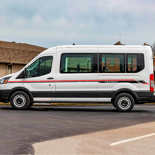 Transit Buchstaben Linie Seitenstreifen Vinyl Aufkleber 2 für Ford Transit