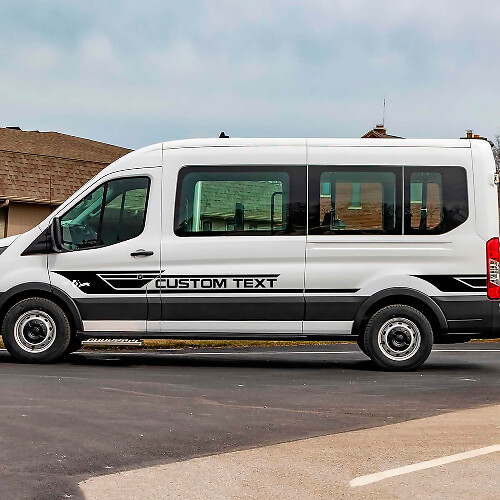 Ford Transit benutzerdefinierter Text Vinyl Seitenstreifen Abziehbilder 2
