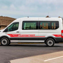 Benutzerdefinierte Text-Seitenstreifen Vinylaufkleber 2 für Ford Transit 3