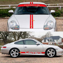 Carrera-Streifen Retro Motorhaube Seiten-Windschutzscheibenaufkleber Set für Porsche 911 3