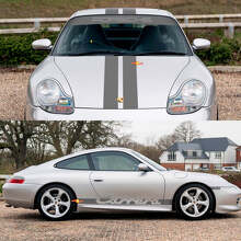 Carrera-Streifen Retro Hauben-Seiten-Scheibenaufkleber Set 2 Für Porsche 911 2