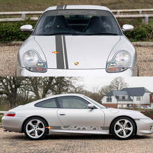 Porsche 911 Carrera Dual Central Stripes Retro Hood Side Windschutzscheibe Aufkleber Kit
 2
