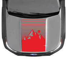 Bergsonnenuntergang Motorhauben Vinyl-Streifen Aufkleber Dekor für Subaru Forester 3