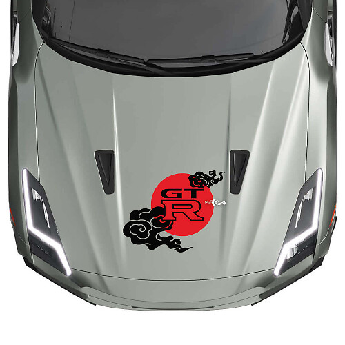Sonnenwolken JDM Style Motorhauben Vinyl Aufkleber Sticker für Nissan GT-R
