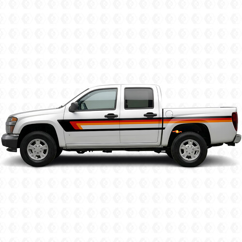 Retro obere Gürtellinien-Tür- & Seitenverkleidungs-Vinylstreifen für Chevrolet Colorado 1. Gen 2004-2012
