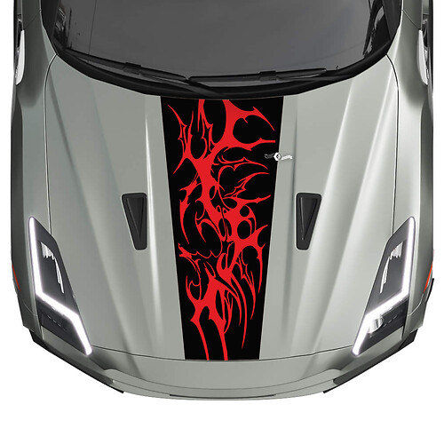 Hood Graphics Stripes Decal Kit für Nissan GT-R 2 Farbe
