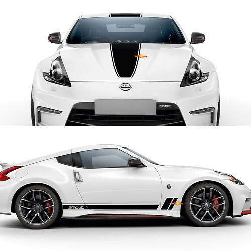 Nissan Nismo 370Z Hood Side Aufkleber Aufkleber -Aufkleber -Vinyl -Grafik -Kit
