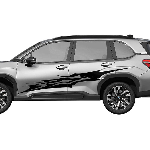 Abstrakte Seitentüren Racing Streifen Vinyl Aufkleber Sticker Grafik 2 für Subaru Forester