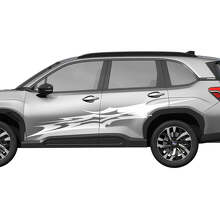 Abstrakte Seitentüren Racing Streifen Vinyl Aufkleber Sticker Grafik 2 für Subaru Forester 2