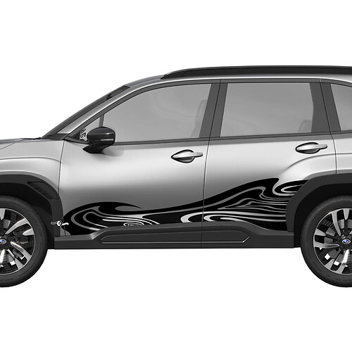 Seitentüren Wellen -Rennstreifen Vinyl -Aufkleber - Grafikaufkleber Universal Fit Subaru Forester 1
