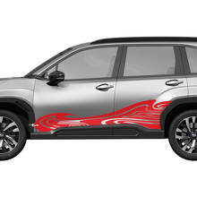 Seitentüren Wave Racing Stripes Vinyl Aufkleber - Grafik Sticker universelle Passform für Subaru Forester 1
 3