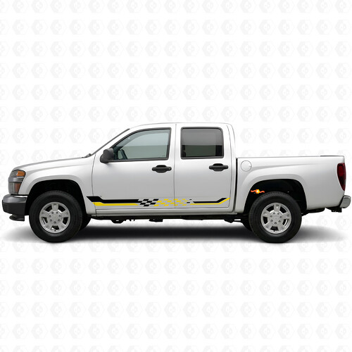 Karierte Renn-Tür- und Schweller-Vinylstreifen für Chevrolet Colorado 1. Generation 2004-2012