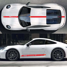 Beschriftungsstreifen Haube Dach und Seiten Vinyl Aufkleber Set Porsche 911 Carrera_3