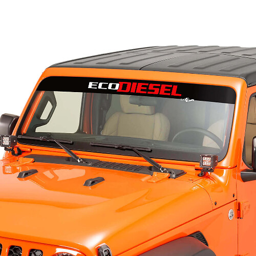 EcoDiesel Schriftzug Banner Windschutzscheiben-Grafik Vinyl-Aufkleber für Jeep Wrangler