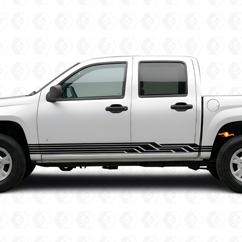 Angular Lightning Tür- & Schweller Vinyl-Streifen für Chevrolet Colorado 1. Generation 2004-2012