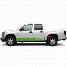 Schachbrettmuster Blitz Tür- & Schweller Vinyl-Streifen für Chevrolet Colorado 1. Gen 2004-2012_6