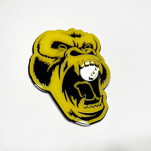 Benutzerdefinierte 3D -Abzeichen wütender Gorilla Fender Heckklappe Frontgrill Abzeichen Emblem schwarz und gelb
