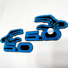 Coyote 5.0 Fender Abzeichen Emblem 3D Abzeichen Schwarz gegen Blau
 6