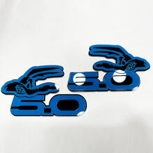 Coyote 5.0 Fender Abzeichen Emblem 3D Abzeichen Schwarz gegen Blau
 7