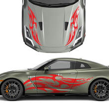 Kapuzen- und Seiten Dual Tribal Tattoo Graphics Stripes Decal Kit für Nissan GT-R
 2