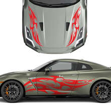 Kapuzen- und Seiten Dual Tribal Tattoo Graphics Stripes Decal Kit für Nissan GT-R
 2