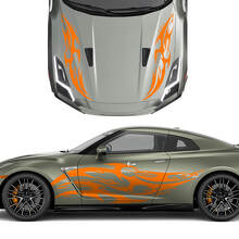 Kapuzen- und Seiten Dual Tribal Tattoo Graphics Stripes Decal Kit für Nissan GT-R
 3