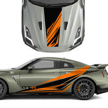 Kapuzen- und Seiten Grafikstreifen Aufkleber Kit für Nissan GT-R
 3