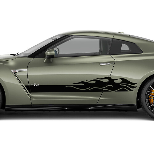 Seitentüren Flames Stripes Decal Kit für Nissan GT-R
 1