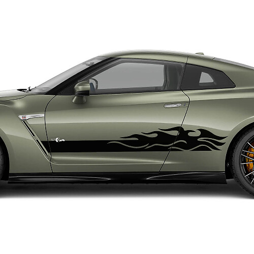 Seitentüren Flammen Streifen Aufkleber Kit für Nissan GT-R
