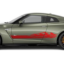 Seitentüren Flames Stripes Decal Kit für Nissan GT-R
 2