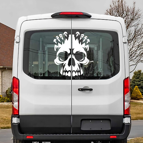 Ford Transit Heckschüler Schädel Vinyl -Aufkleber Aufkleber

