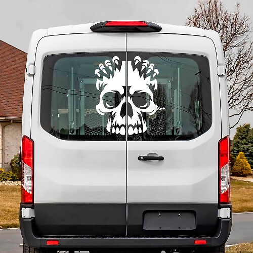 Ford Transit Heckschüler Schädel Vinyl -Aufkleber Aufkleber

