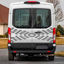 Ford Transit Heck karierte Grafik -Vinyl -Aufkleber aufklebern
 2